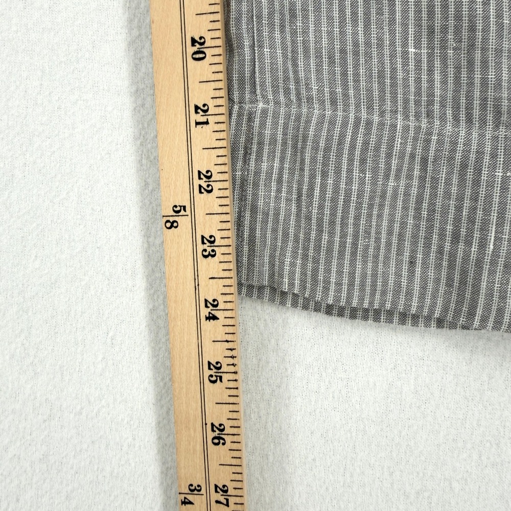 Everlane Jumpsuit Women 2 Gray Striped Linen Sleeveless Belted Wide Leg - Picture 16 of 16